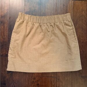 J Crew Factory Elastic-Waist Tan Mini Skirt Wool Blend Size 12